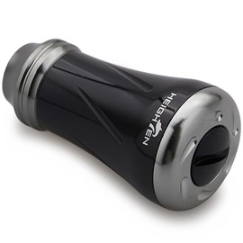 HEIGHTEN 0.7 inch (19 mm) Reel Handle Knob, 0.2 oz (6.8 g), For Shimano Type A (Daiwa Type S) New Pillar Series (Black & Gunmetal) (875)