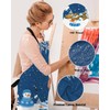 Boanket Blue Snowman Christmas Kitchen Aprons with Pockets Waterproof, Xmas