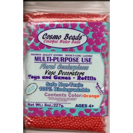 Water Pearls ORANGE 8oz Pack Centerpiece Wedding Tower Vase Filler makes 6 gallons