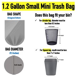 1.2 Gallon 120 Clear Small Trash Bags Bathroom 1 Gallon Garbage Bags Plastic Wastebasket Mini Trash Bags Can Liners for Home and Office Bins, 120 Count