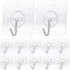 Transparent Adhesive Hooks 30 lb(Max), Waterproof and Oilproof Reusable Seamless