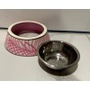 Jaye's Studio Pink & White Palm Frond Large Pet Bowl