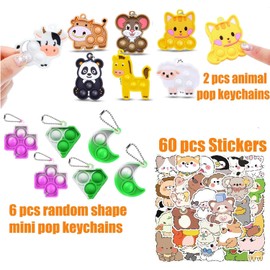 126 Pack Party Favors for Kids 3-5,Pop Fidget Toys, Classroom Prizes, Treasure Box Toys, Pinata Filler, Goodie Bag Stuffers, Treasure Chest, Prize Box Bulk Small Toys, Easter Egg fillers