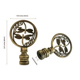 GY & CK® Double dragonfly lamp finials decoration lamp top knobs for lamp shades of table lamps or floor lamps, antique brass, set of 2