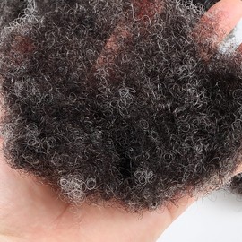 Orientdreads Kinky Curly Crochet Human Hair Afro Kinky Curly Hair Bulk For Dreadlock Extensions, Repair Locs,Twist Braiding, crochet hair for black women 30g Pack(2packs 8inch, Salt and pepper)…