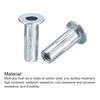 uxcell 1/4-20 Multi-Grip Rivet Nuts, 5pcs Pre-Bulbed Shank Flat Head