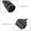 OBD2 Diagnostic Cable, 14 Pin to OBD2 16 Pin Adaptor