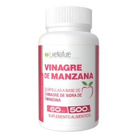 Suplemento Vinagre De Manzana 60 Caps Livenature Inhibidor Sin Sabor