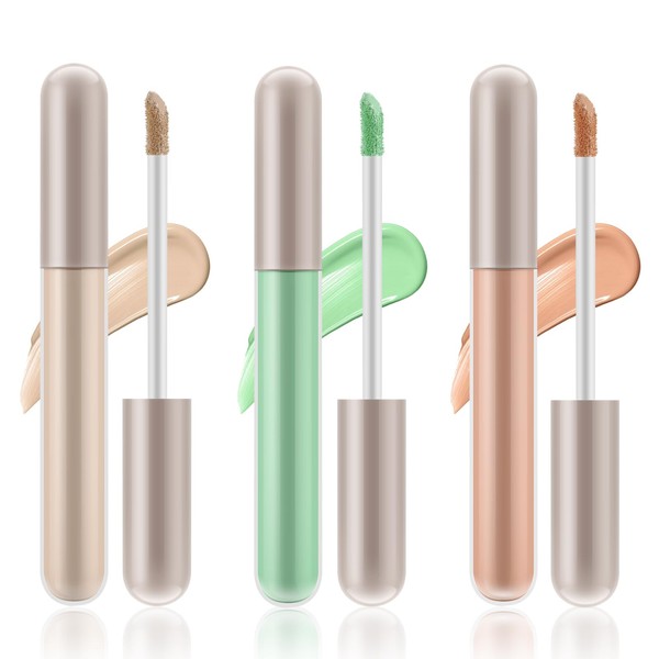 Apooliy 3pcs Concealer Stick Set,Full Coverage,Lightweight Liquid Stick,Waterproof Under Eye