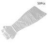 Healifty Disposable Soft Plastic Film Gloves Transparent Long Arm Veterinary