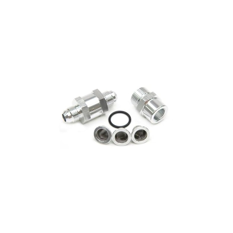 Aeroflow AF608-08S -8an Inline Fuel & Oil Filter Silver 3x