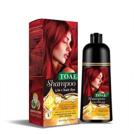 Color-Dyeing Shampoo Unisex Hair Color for Gray and Dark Hair Burgundy, Chestnut Brown, Grape Purple and Black Long-Lasting Coverage hair dye shampoo - Color: Natural-black