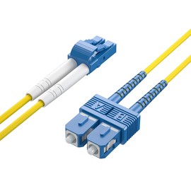 H!Fiber.com OS2 LC to SC Duplex Fibre Optic Cable, Fibre Optic, Singlemode Jumper, 1 Metre (3.3 ft), 4 Pack