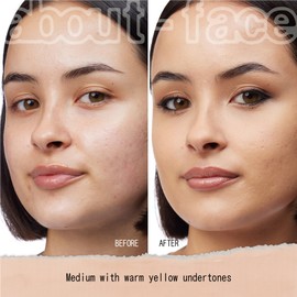 about-face THE PERFORMER Skin-Focused Foundation M1Warm – Medium Coverage, Long-Wear, Breathable & Buildable Base – Clean, Vegan, Hydrating Formula with Blue Agave & Chlorella – 1.08oz