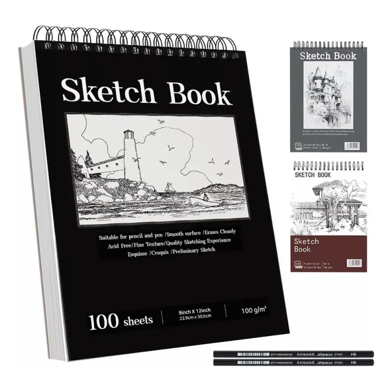 Cc Cuaderno De Dibujo Y Bocetos A4 + Cuaderno De