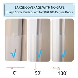 4 PCS AILUOQI Door Jam Shield Finger Pinch Guard for Baby Proofing, Kids, Hinge Cover Pinch Guard for 90 & 180 Degree Doors Frame & Baby Gate. 47.2" H, 6.7" W. 4 Pieces Set