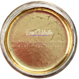 Ezgi Sertcetin Premium Metallic Acrylic Paint 3 oz |Unique Metallic Bright Colors | Special Carat Collection (24K Extreme Gold)