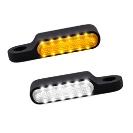 Whaletail Handlebar Blinkers Turn Signals Motorcycle Front Running Light Blinkers Front Marker Light Universal Compatible with Yamaha V-Star Road Star Honda Shadow Kawasaki Vulcan
