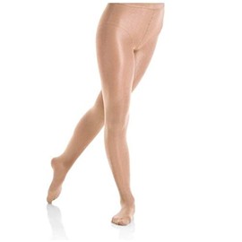 Mondor 3358 Footed Shimmer Figure Skating Tights - Suntan - 12-14