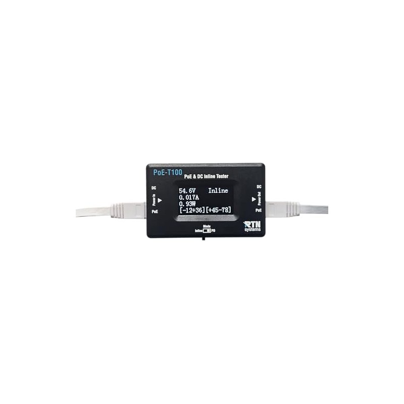 PoE-T100 Inline DC & PoE Tester Tool – Test 802.3af/at/bt,