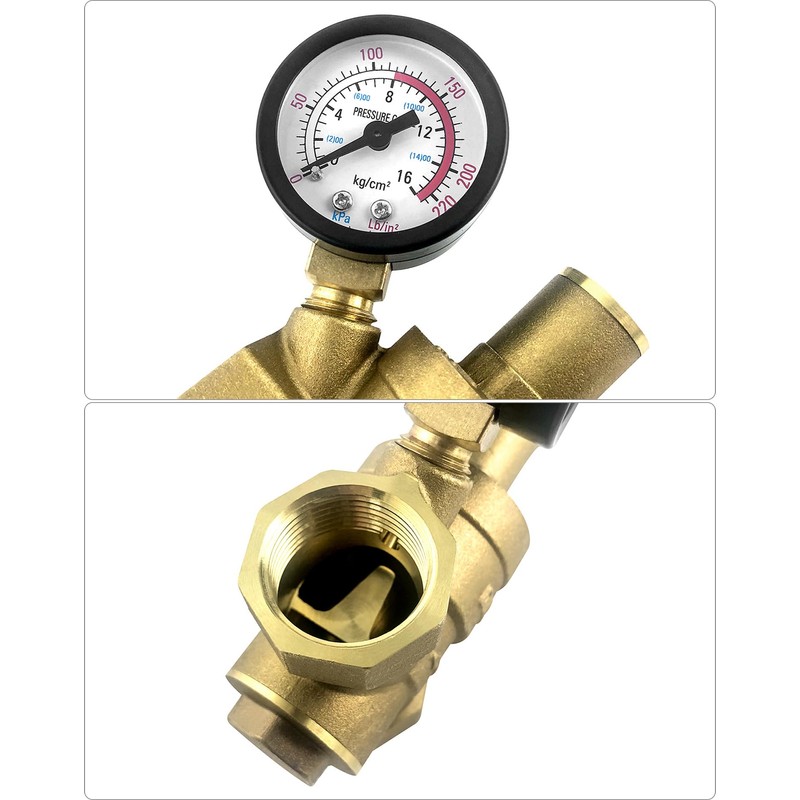 QWORK® DN20 Brass Water Pressure Regulator with Pressure Regulator Pressure