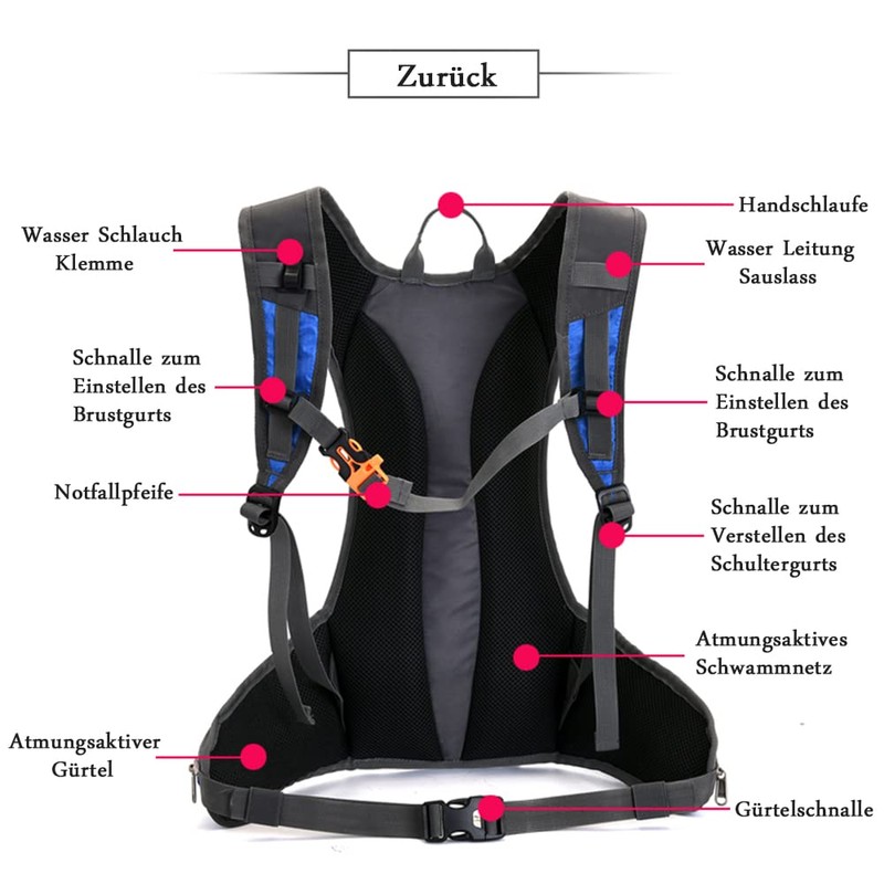 CLAPE Hydration Backpack with Hydration Bladder 2L Waterproof Bicycle Backpack
