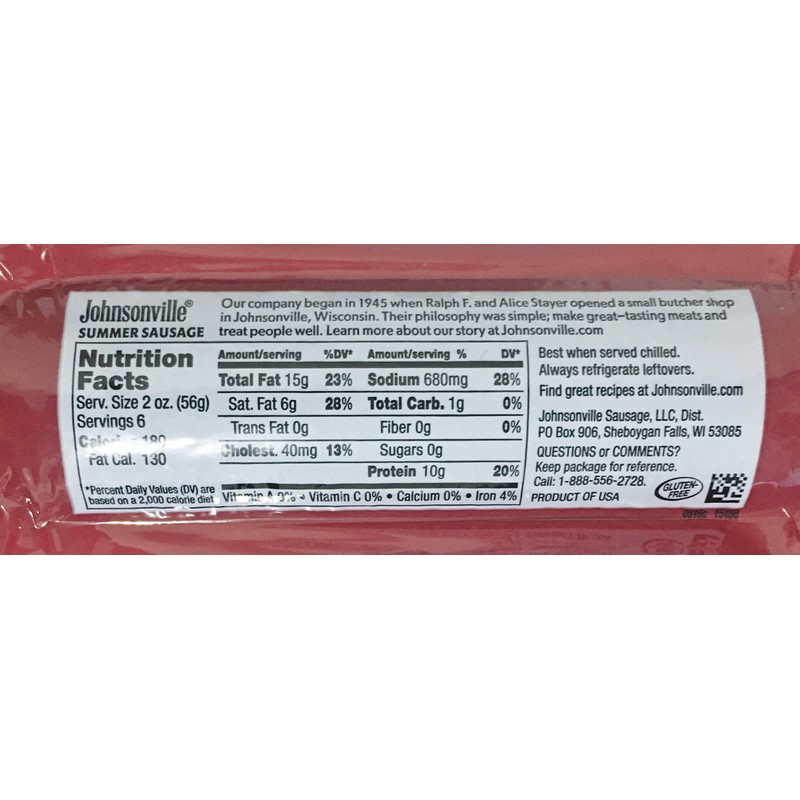 12oz Johnsonville Original Summer Sausage, Pack of 2