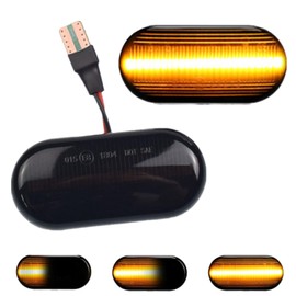 Kakulkomen Side Marker Led Front Fender Side Marker Light Flowing Sequential Blinker Light Turn Signal Lamp for Nissan 350Z Z33 Frontier D40 Cube Z11 Latio C11 Xterra Pathfinder R51 (Black)