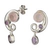 Franki Baker Amethyst and Rose Quartz Sterling Silver Drop, Dangle