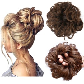 Messy Bun Hair Piece Thick Updo Scrunchies Synthetic Hair Extensions Ponytail Hair Wig Hairpiece Wine