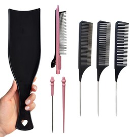 TrivesGo Hair Coloring Kit – 5 Professional Dye Tools | Ergonomic Tint Board – thinner paddle, Teasing Clip Comb & 3 Highlight Combs | Ideal for Balayage, Mechas, Foiling, Ombré & Color Application