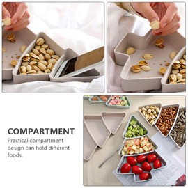 Angoily 2Pcs Christmas Tree Shaped Dish Plate, Christmas Tree Plates Chip& Dip Set, 3 Compartment Plastic Plates Dishes Food Storage Server for Christmas Holiday Party Supplies (Pink)