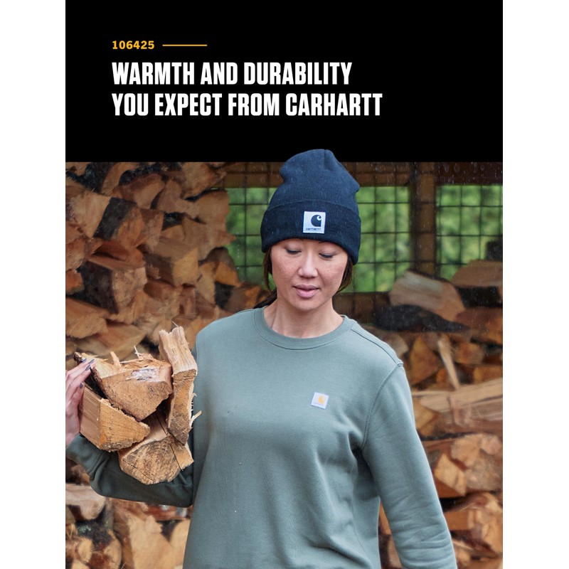 Carhartt Women's Knit Satin-Lined Beanie, Oat Milk, One Size