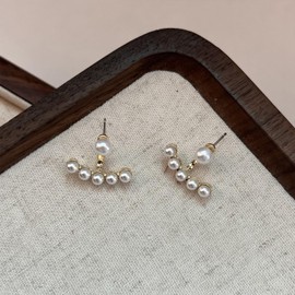 Pendientes de Mujer TREENEST Pendientes de Perlas Pendientes Colgante Tienen Dos Estilos de Uso, Aretes de Mujer Elegantes y Nobles, Joyería Regalo Ideal para Mujer 10099