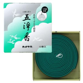 Kameyama Five Jojo Incense Sticks with String 10 Rolls, Approx. 12 Hours, Incense Sticks, Swirl