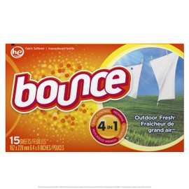 Bounce Outdoor Fresh Scented Fabric Softener Dryer Sheets, 15 Count