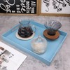SforGUVA Blue Serving Tray for Coffee Table, Rectangular Plastic Decorative