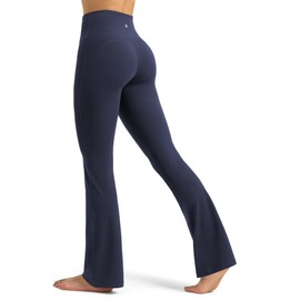 Willit Butterflux Yoga Pants Women Flare Workout Leggings for Women Tummy Control High Waisted Flare Yoga Legging 31" Navy M