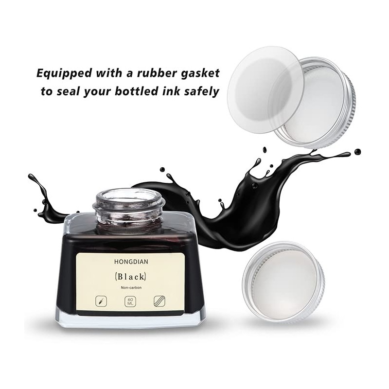 Asvine Hongdian Fountain Pen Bottled Ink Black, 60ml Fountain Pen
