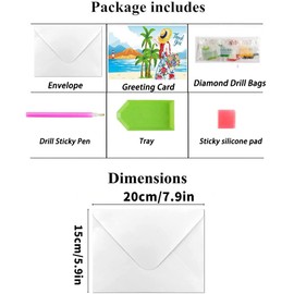 AIYUENCICI 12 Pack 5D DIY Special Shaped Diamond Painting Christmas Birthday Holiday Greeting Cards, Art Crafts kit Creative Gift with Envelopes(Thank U&Birthday1)