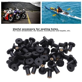 50pcs M5 Well Nuts Trim Fasteners Windscreen Motorcycle Accessories Screws Windscreen Nuts Rubber Corrugated Nut for Universal Motorcycle