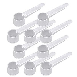 5 mL Plastic Measuring Packaging Scoop (= 5 cc/ = 1 teaspoon/ = 0.17 fl oz), Short Handle - to Measure and Dispense Spices, Granules, Powders, for Seeds Packing (10)