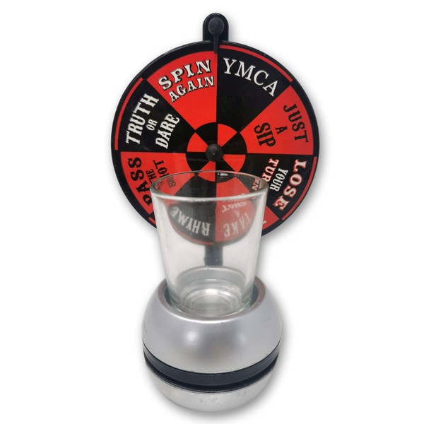 EKNA® Wheel of Shots Drinking Game - Spinning Wheel Toy - Lucky Wheel Game with Shot Glass (Wheel of Shots))