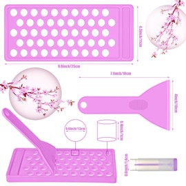 2 Sets Lip Balm Tray and Spatula Set Portable lipstick Holder Lip Balm Containers Lip Gloss Making Kit (Purple)