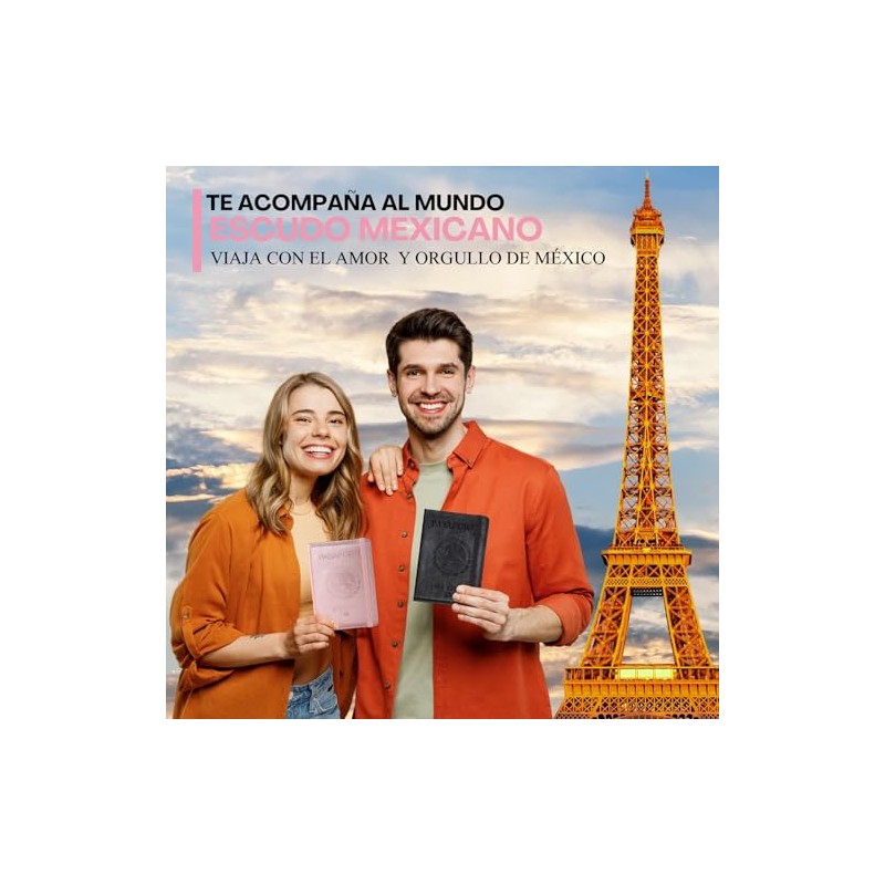 Porta Pasaporte y Visa Mexicano Funda Pasaporte con 10 Compartimientos