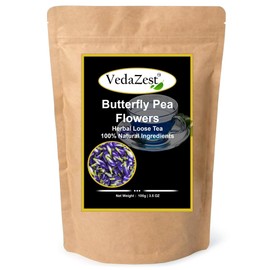Vedazest Butterfly Pea Flower Tea Patel 3.5 Ounce/Natural Blue Pea Flower Loose Tea Petal 100g | Aprajita Loose tea or Clitoria Ternatea Plant, Non-GMO (3.5 Ounce/100g)
