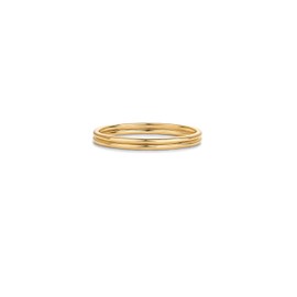 PAVOI 14K Yellow Gold Plated 2 Ring Set for Women | Stackable Thin Rings Set | Size 8