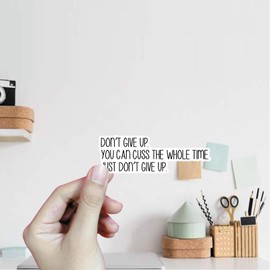(3Pcs) Don't Give Up You Can Cuss The Sticker Quotes Funny Stickers Decal Waterproof Vinyl Stickers Adult for Laptop Kindle Car Tumbler Water Bottle Mug Phone Notebook Helmet - Size 3”x1”