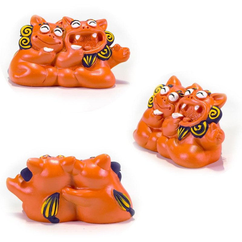 Kubakasaya Guardian Lion Lucky Charm Entrance Pair Okinawa Ryukyu Okinawa