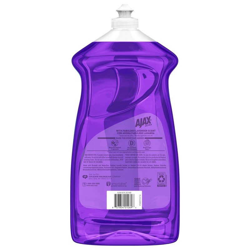 AJAX Ultra Liquid Dish Soap With Fabuloso, Lavender Scent, 52